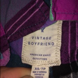 american eagle plaid button up
